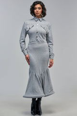 COMFY YET CUTE LONG SLEEVE SCUBA MAXI DRESS