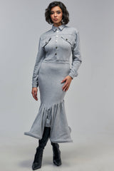COMFY YET CUTE LONG SLEEVE SCUBA MAXI DRESS