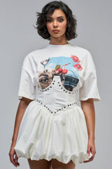 COOL GIRL LOADING MINI DRESS WITH GRAPHIC TEE ATTACHED