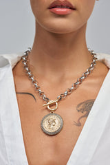 ANTIQUE MEDALLION PENDANT NECKLACE