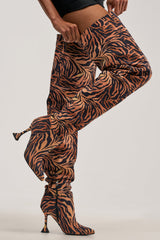 AZALEA WANG STEPHAN TIGER THIGH HIGH BOOT