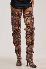 AZALEA WANG STEPHAN TIGER THIGH HIGH BOOT