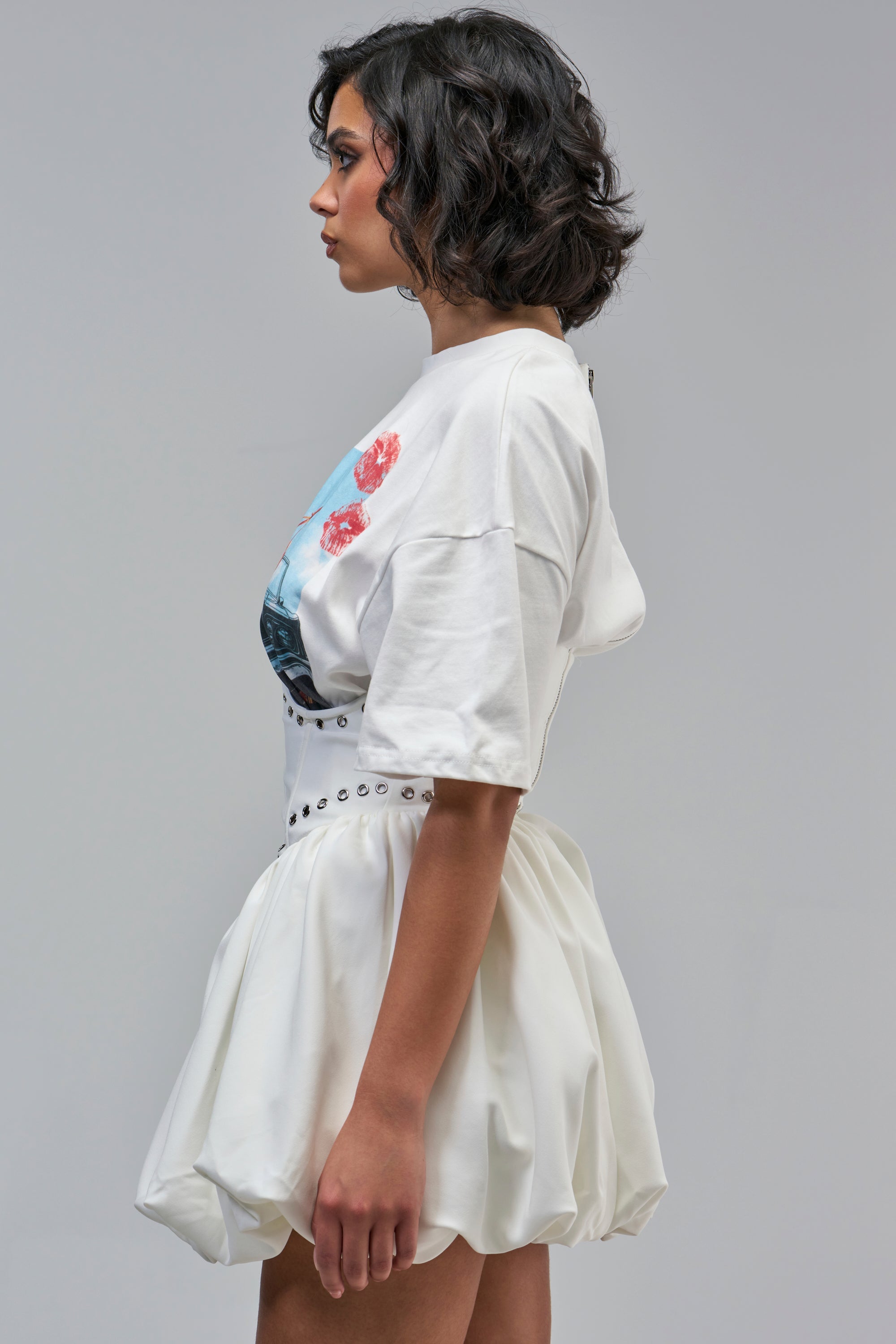 COOL GIRL LOADING MINI DRESS WITH GRAPHIC TEE ATTACHED