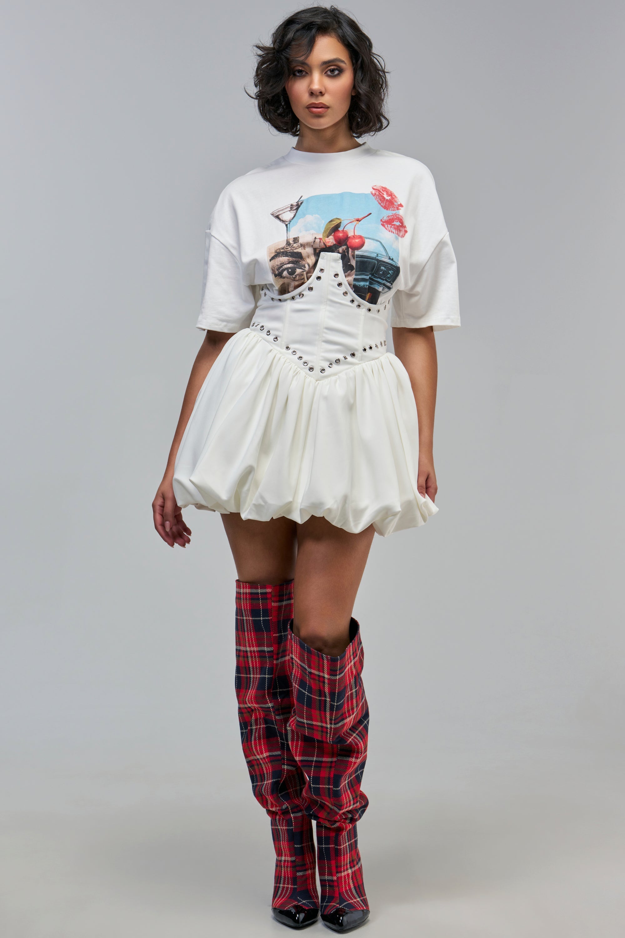 COOL GIRL LOADING MINI DRESS WITH GRAPHIC TEE ATTACHED