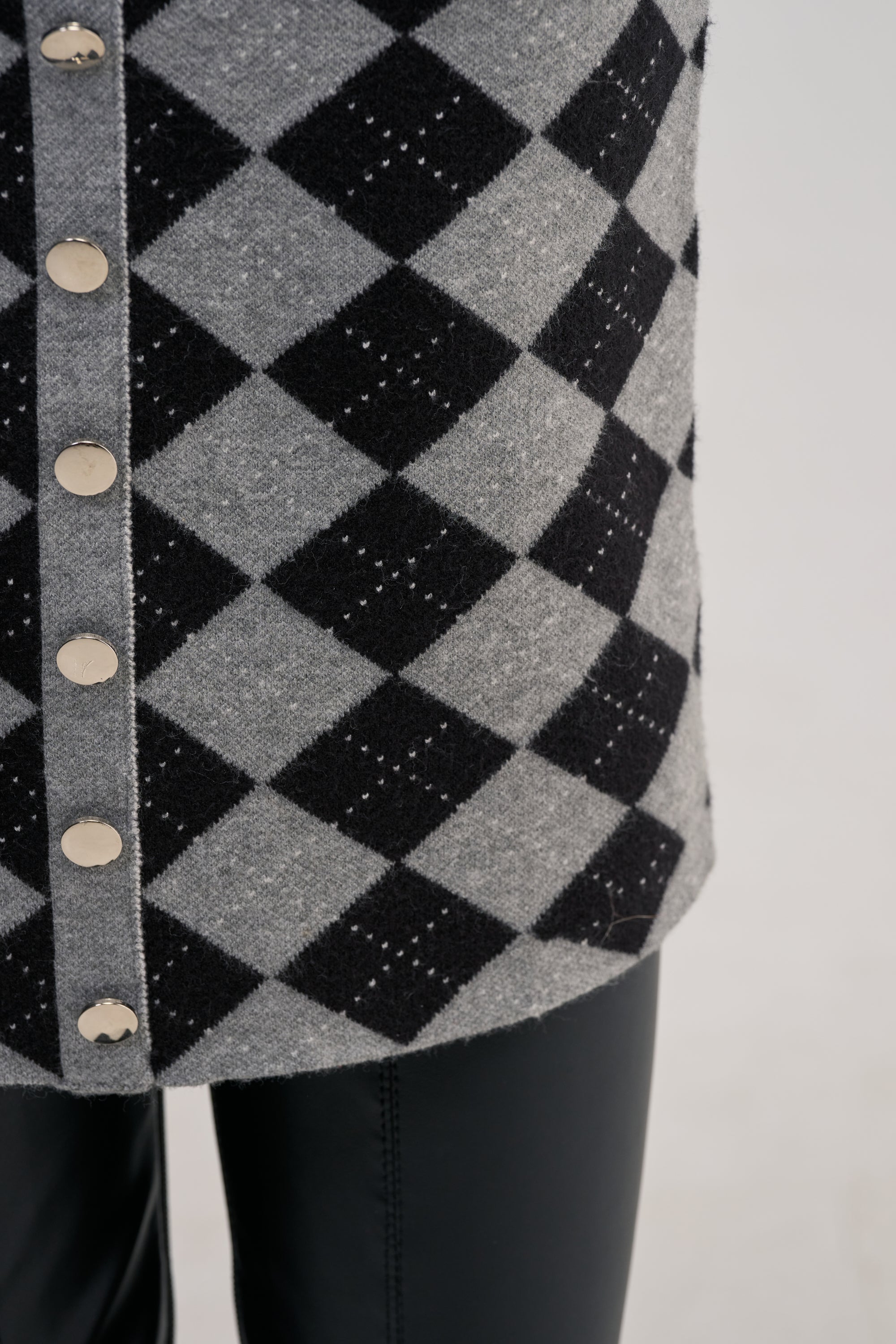 CLASSY BITCH KNIT ARGYLE SWEATER DRESS