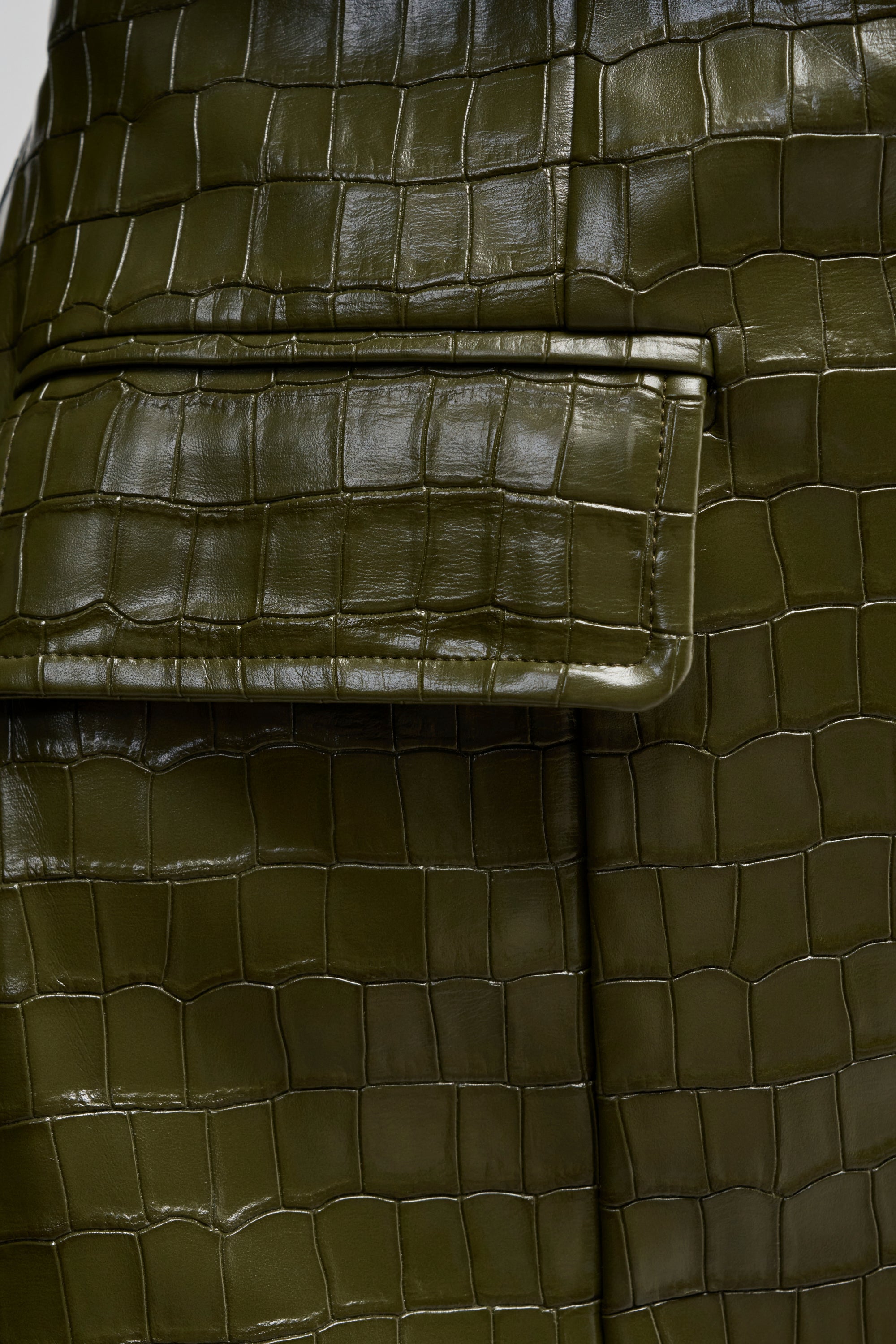 ALWAYS IN CHARGE PU MINI DRESS IN OLIVE