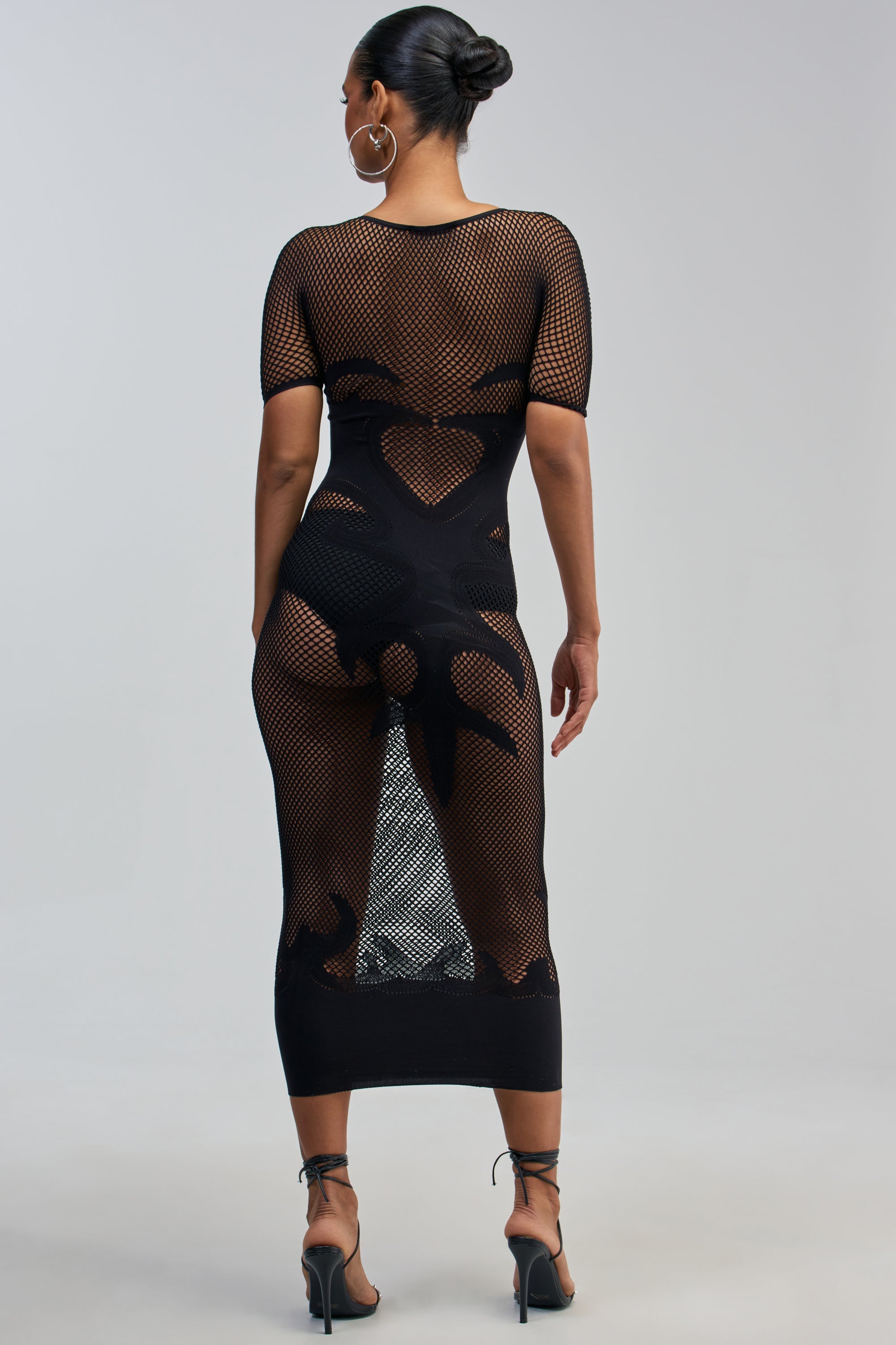 CLUB HOPPER SUPER STRETCH BODYCON MAXI IN BLACK