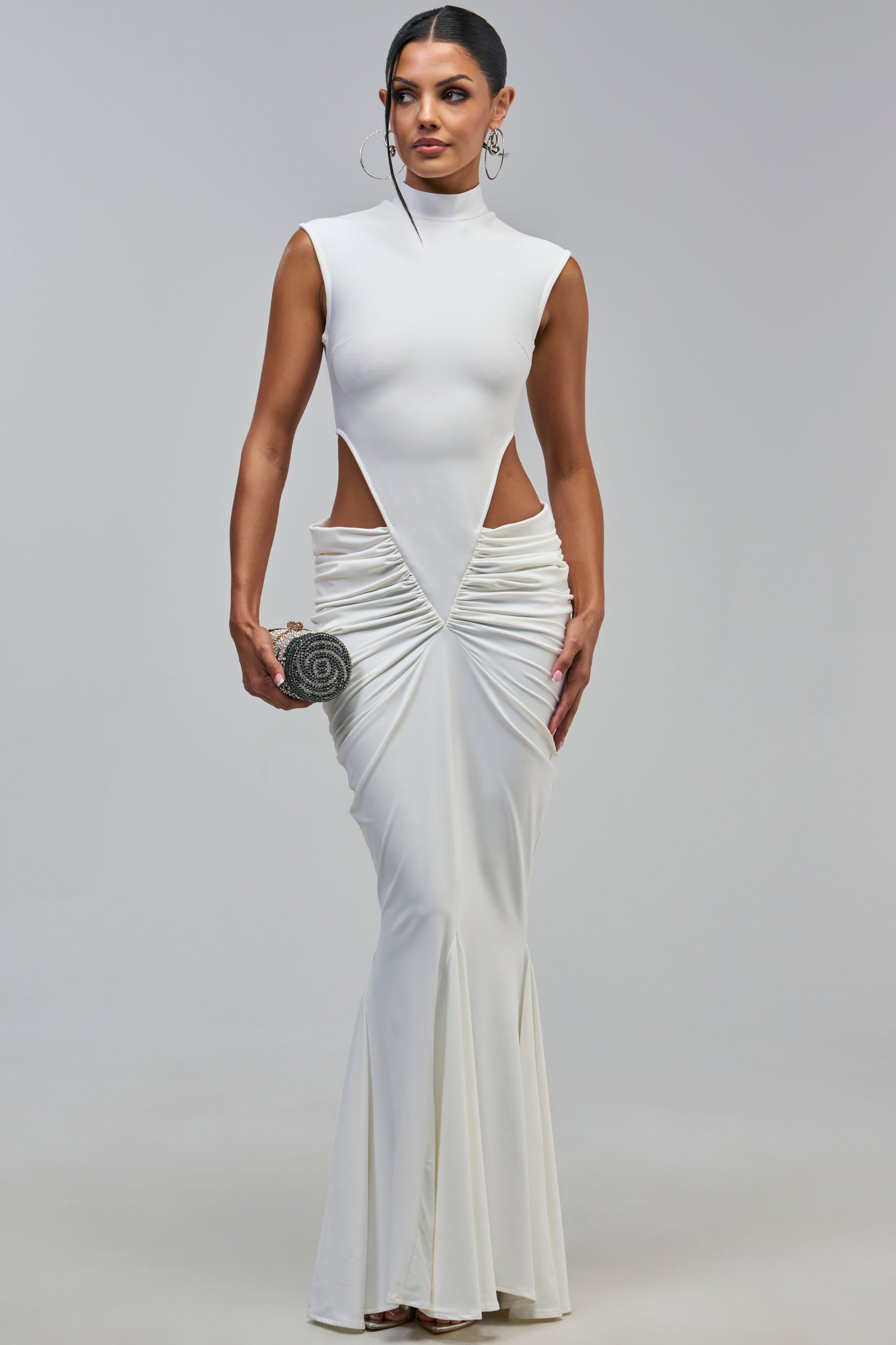 DANGEROUS CURVES SLEEVELESS BANDAGE MAXI DRESS