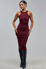 CUTIE PIE KNIT MIDI DRESS IN PLUM