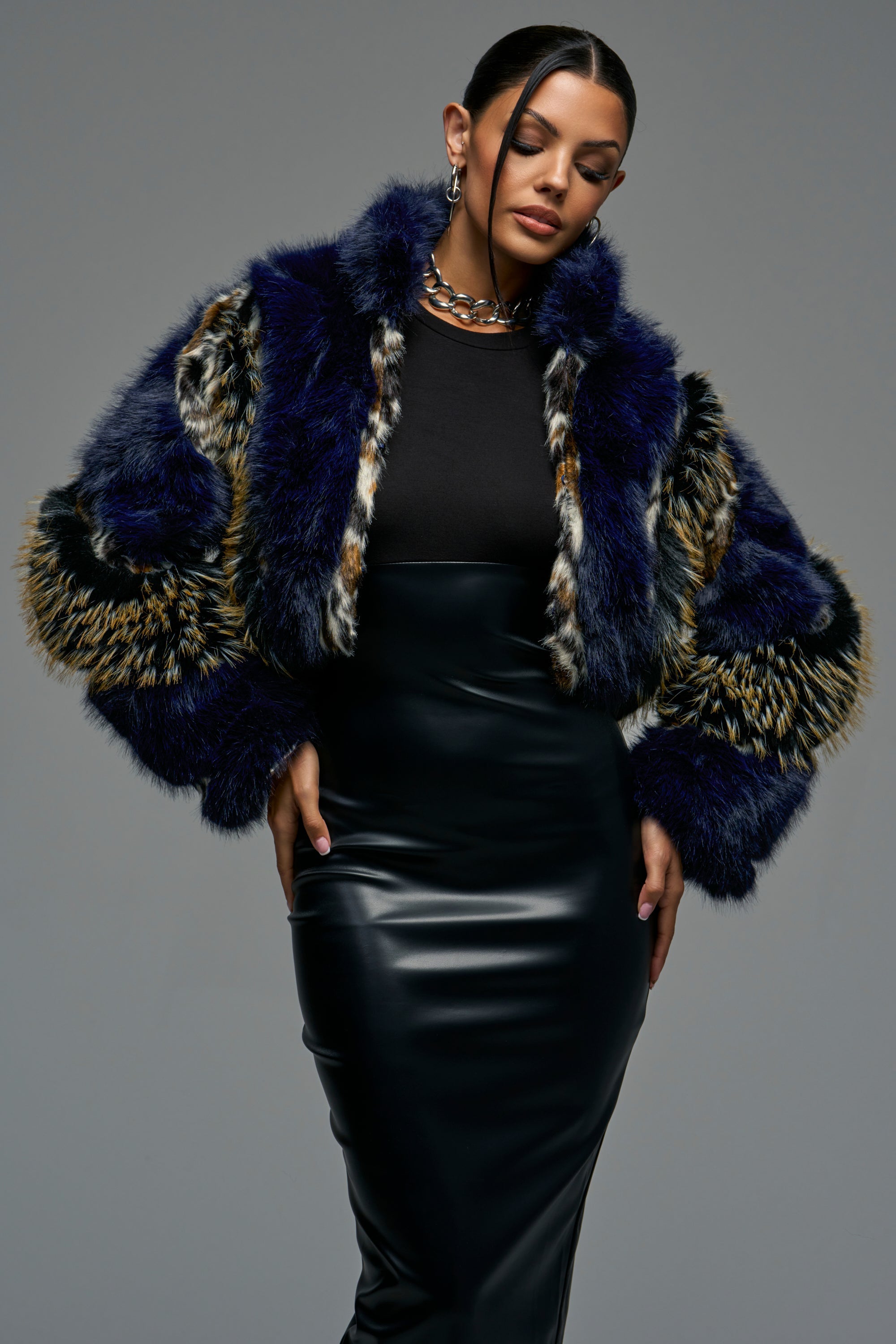 CYCLONE PATCHWORK FAUX FUR