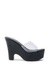 DIEGO BLACK PVC WEDGE SANDAL