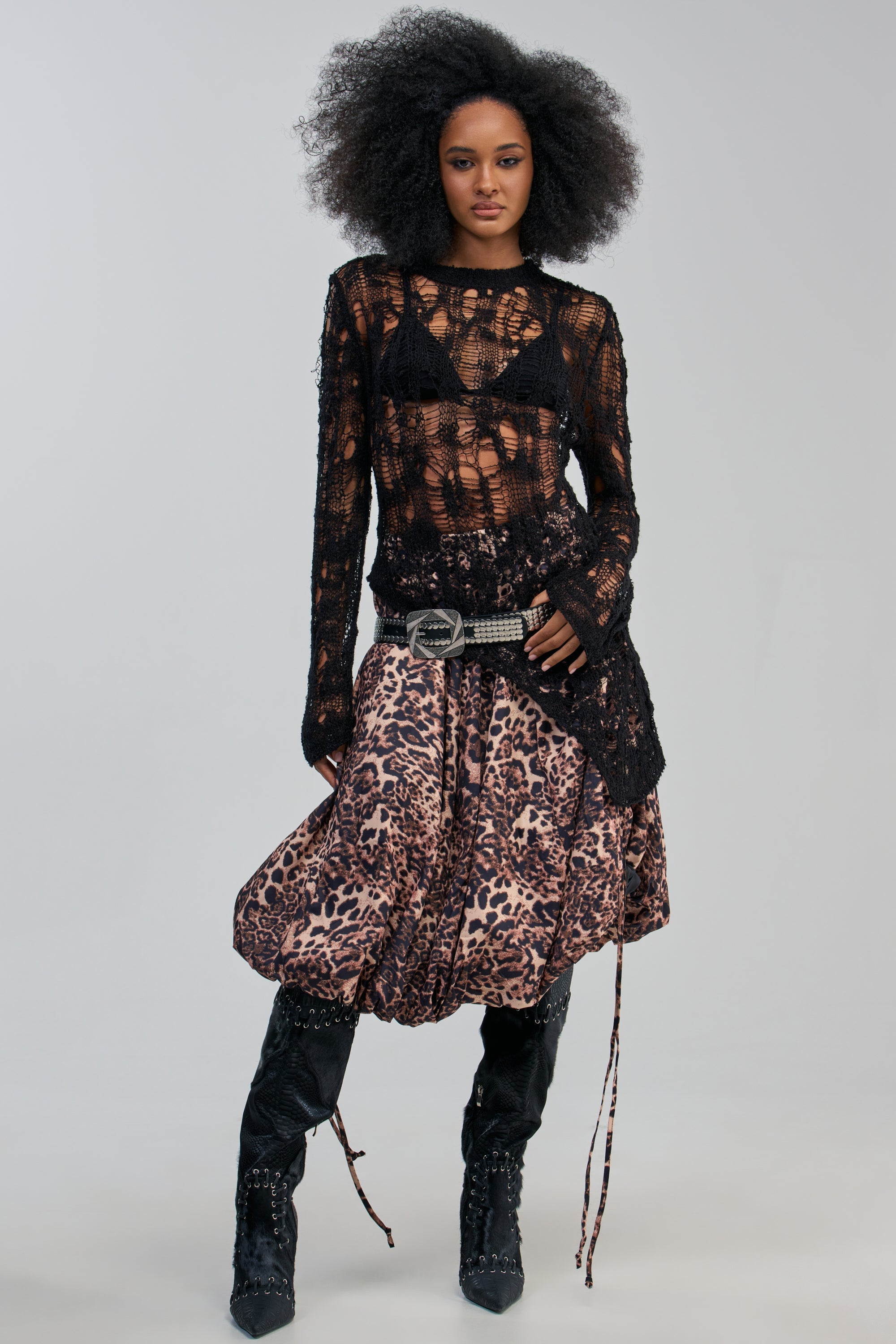 CHEETAH GIRL CHEETAH SISTER MIDI SKIRT
