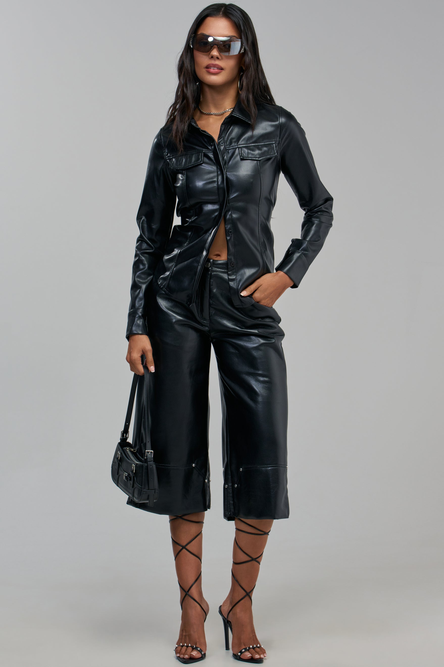 COME BACK TO ME FAUX LEATHER GAUCHO