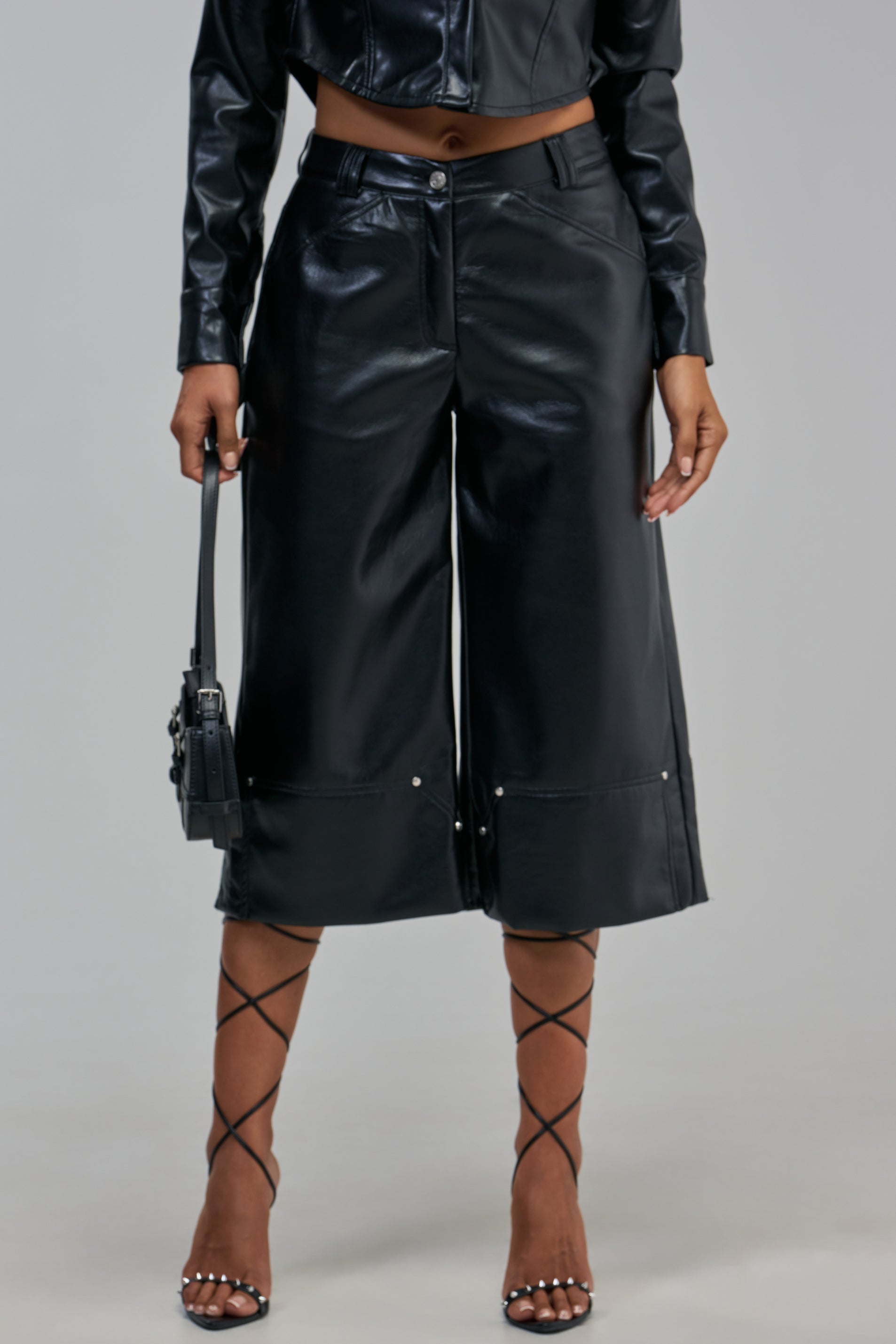 COME BACK TO ME FAUX LEATHER GAUCHO