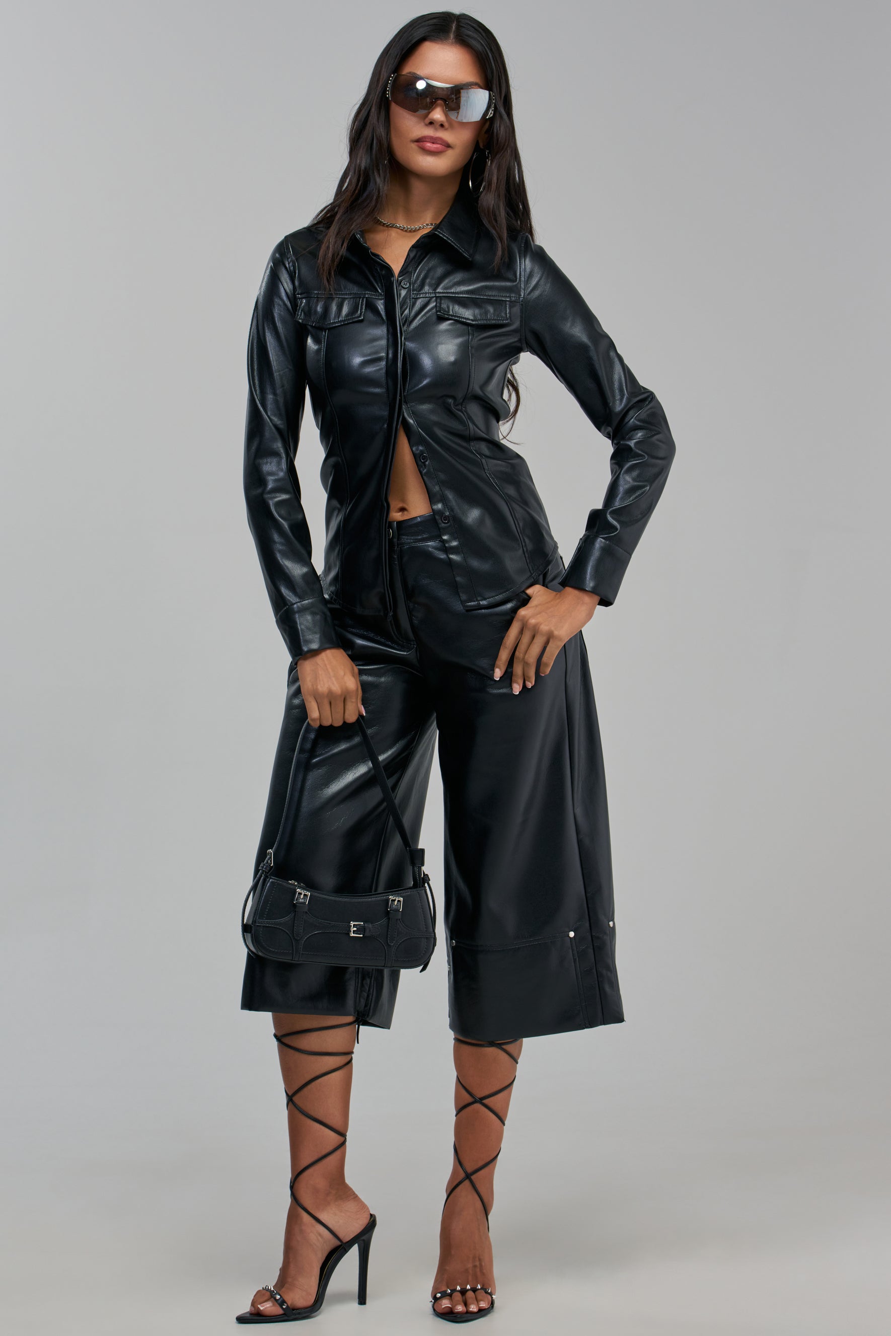 COME BACK TO ME FAUX LEATHER GAUCHO