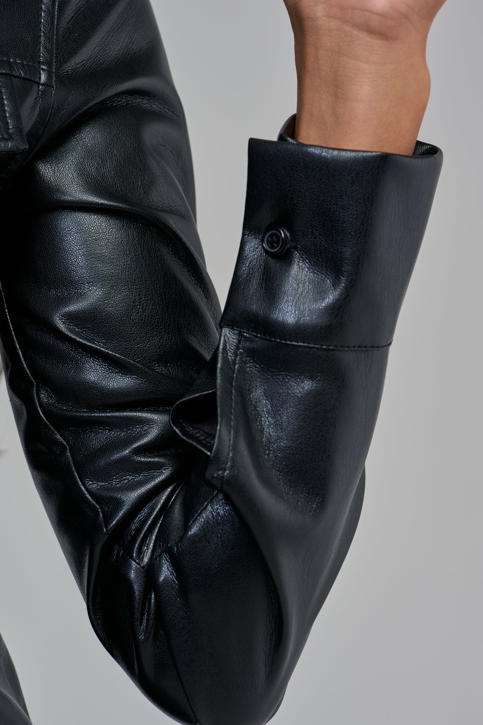 COME BACK TO ME FAUX LEATHER BUTTON DOWN