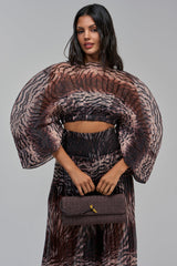 ANGELINA ANIMAL PRINT PLEATED BLOUSE