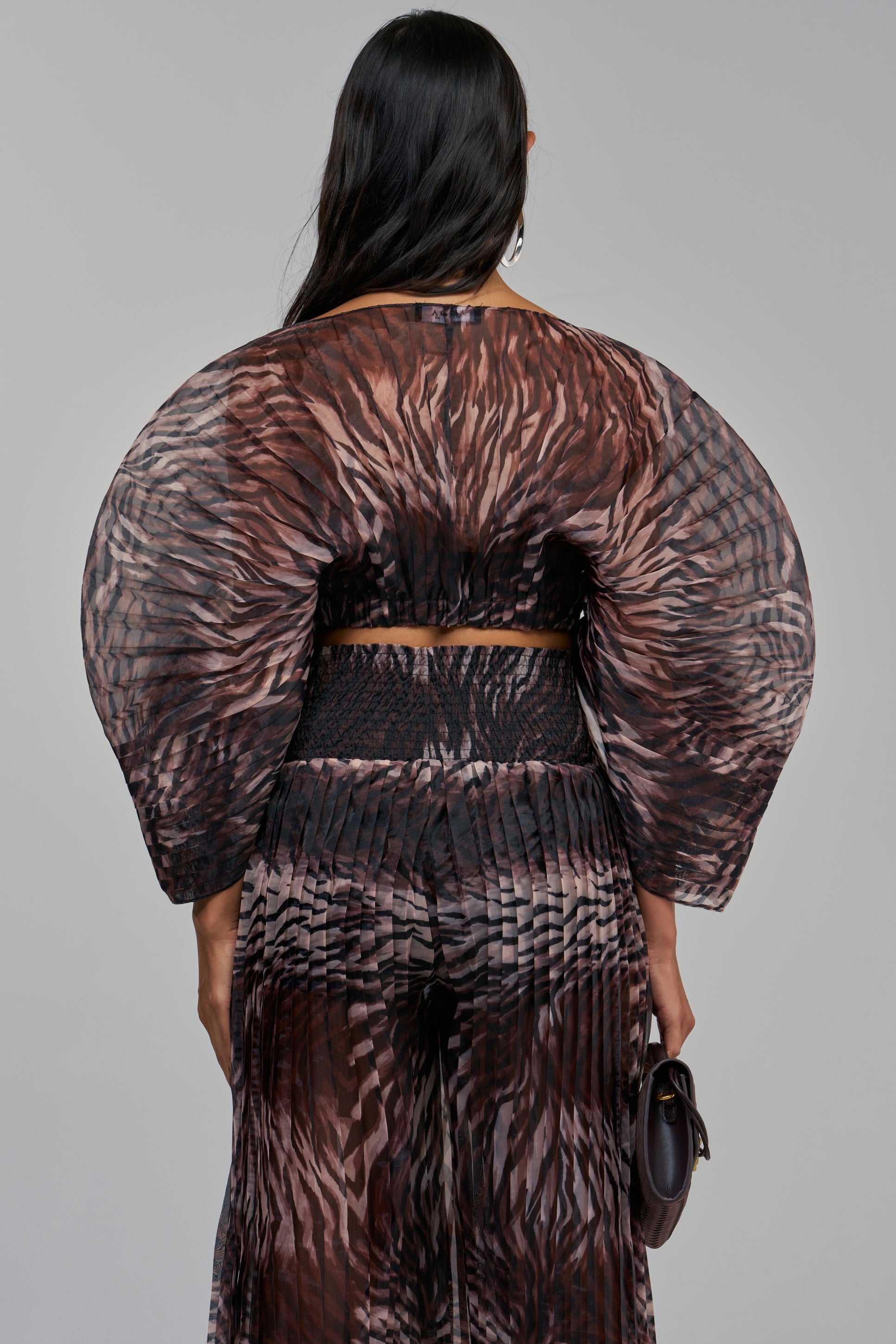 ANGELINA ANIMAL PRINT PLEATED BLOUSE