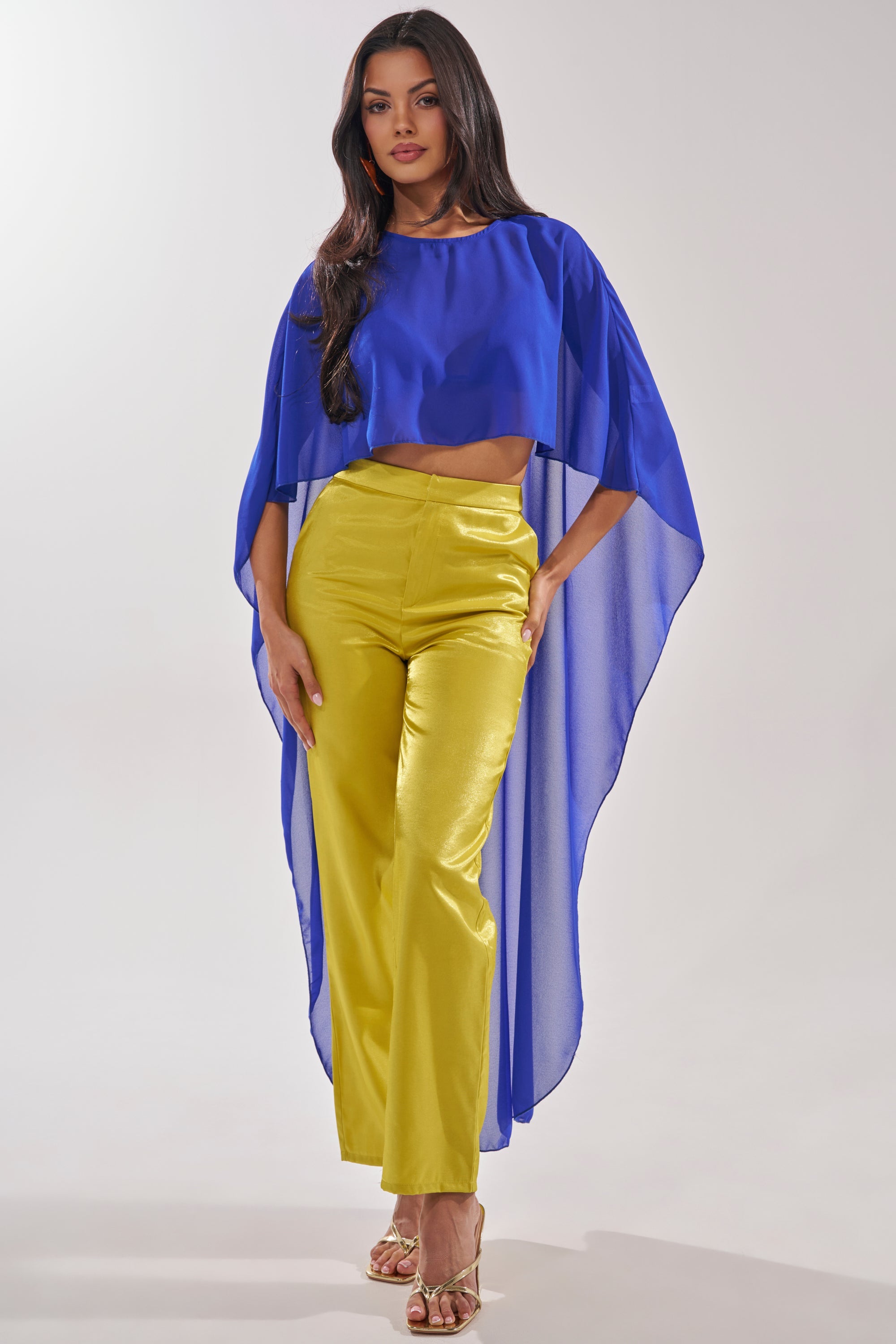 COOL GIRL CHIFFON BLOUSE IN ROYAL BLUE