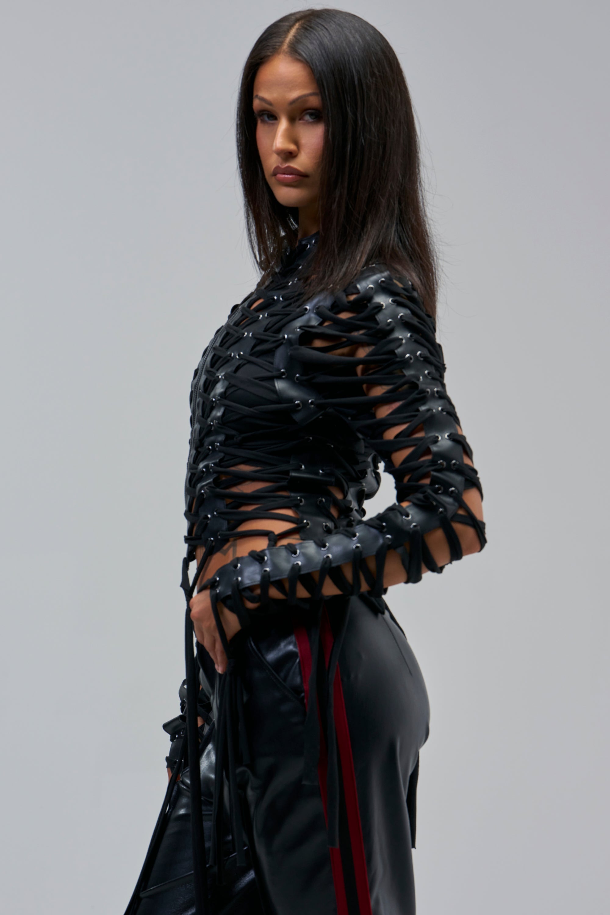 BARELY THERE LACE UP JACKET