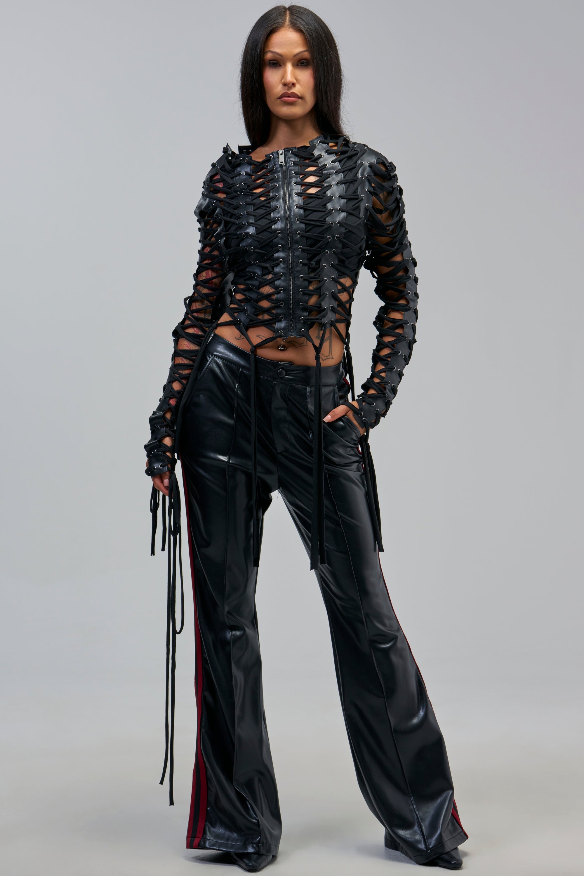 BARELY THERE LACE UP JACKET