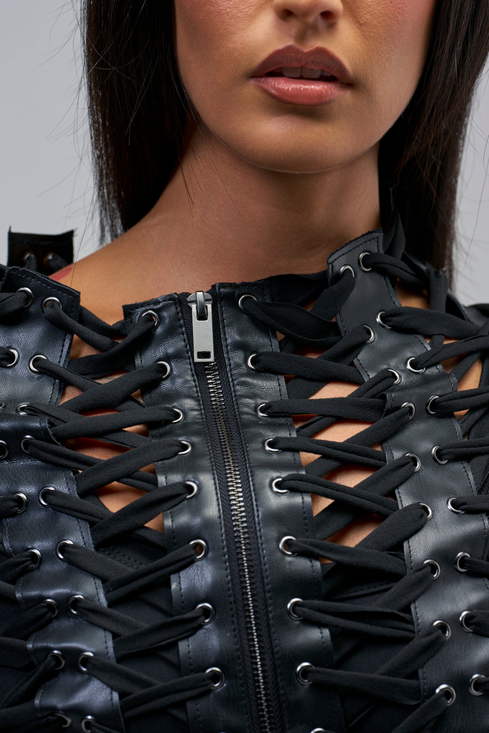 BARELY THERE LACE UP JACKET