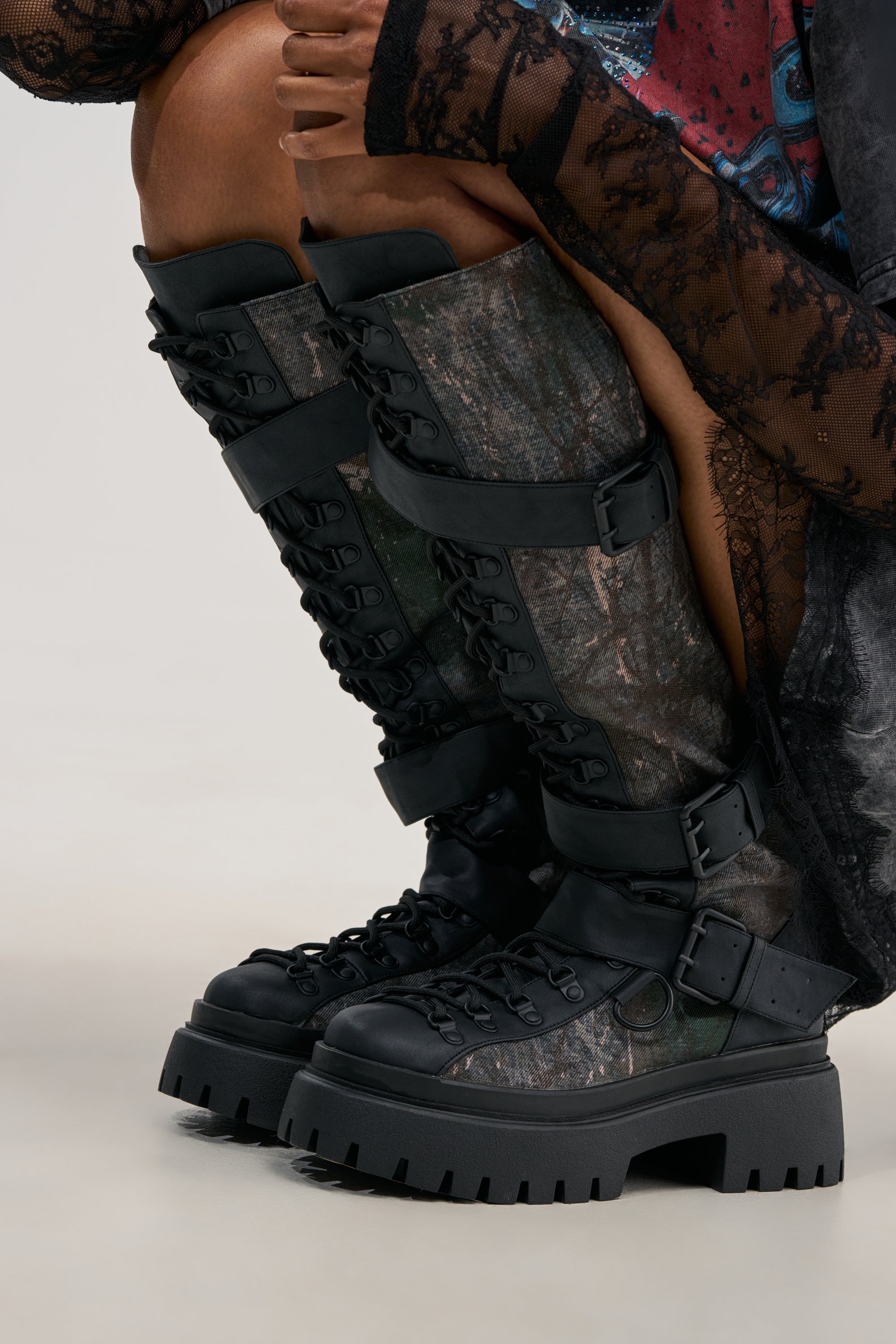 AZALEA WANG LYRA CAMO COMBAT BOOT