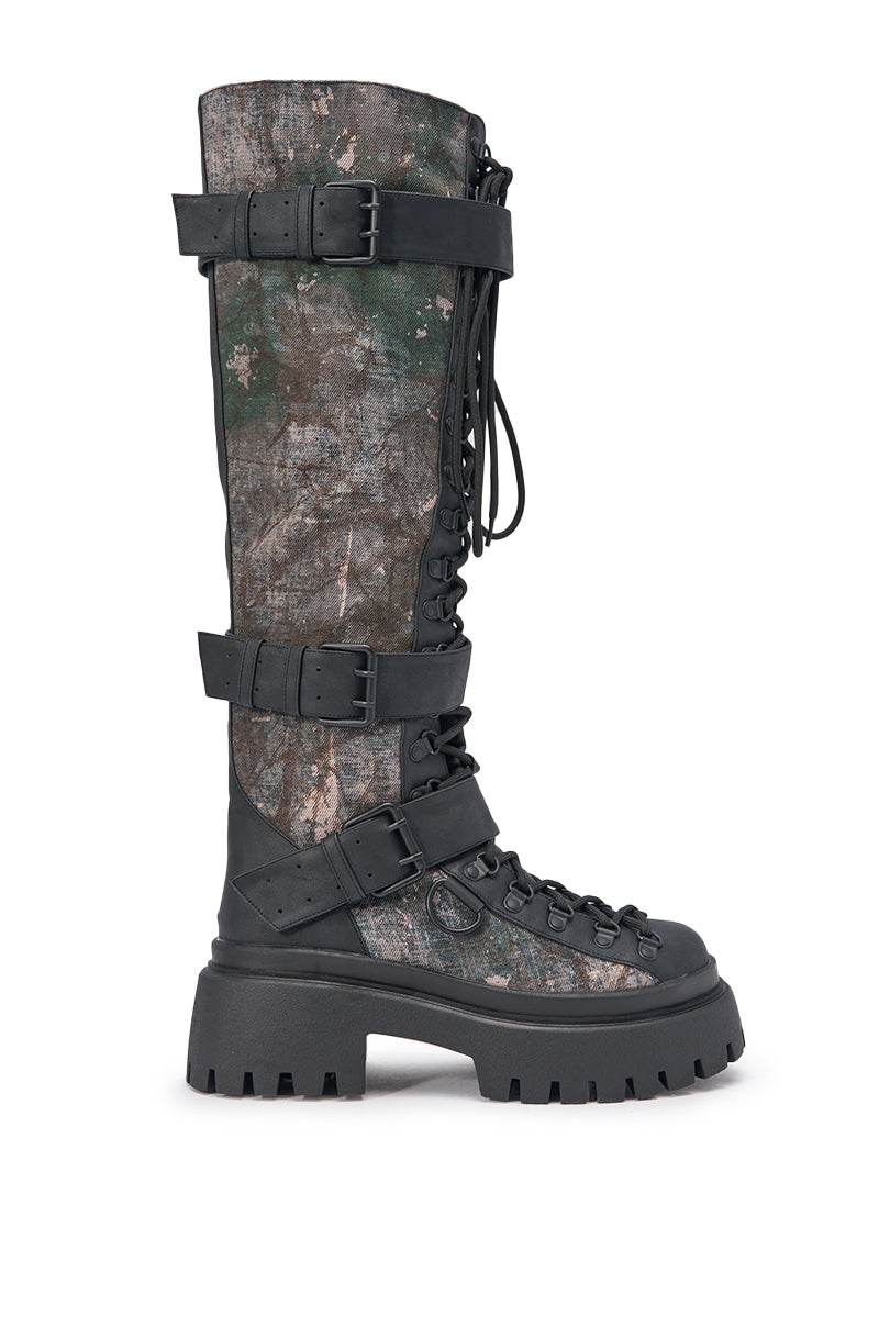 AZALEA WANG LYRA CAMO COMBAT BOOT