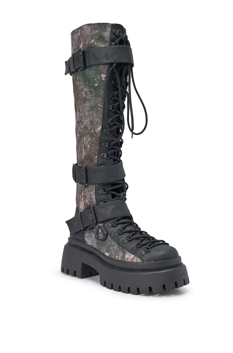 AZALEA WANG LYRA CAMO COMBAT BOOT
