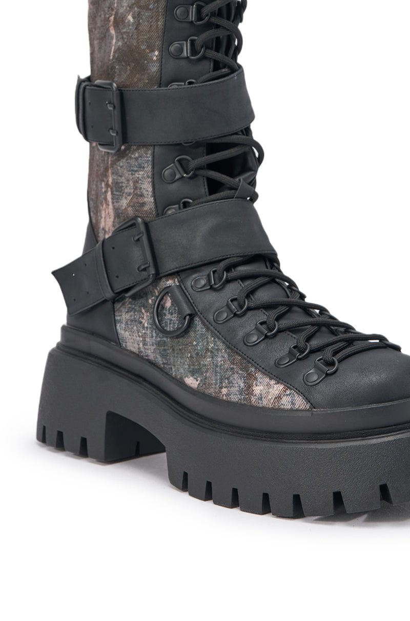 AZALEA WANG LYRA CAMO COMBAT BOOT