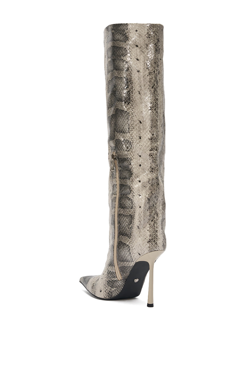 AZALEA WANG MADEYE SNAKE STILETTO BOOT