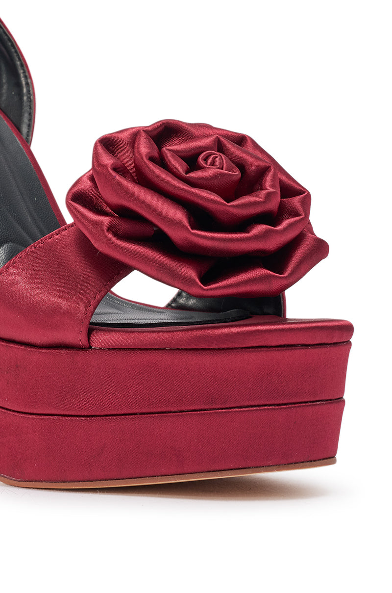 AZALEA WANG MARCELA BURGUNDY ROSE PLATFORM STILETTO SANDAL