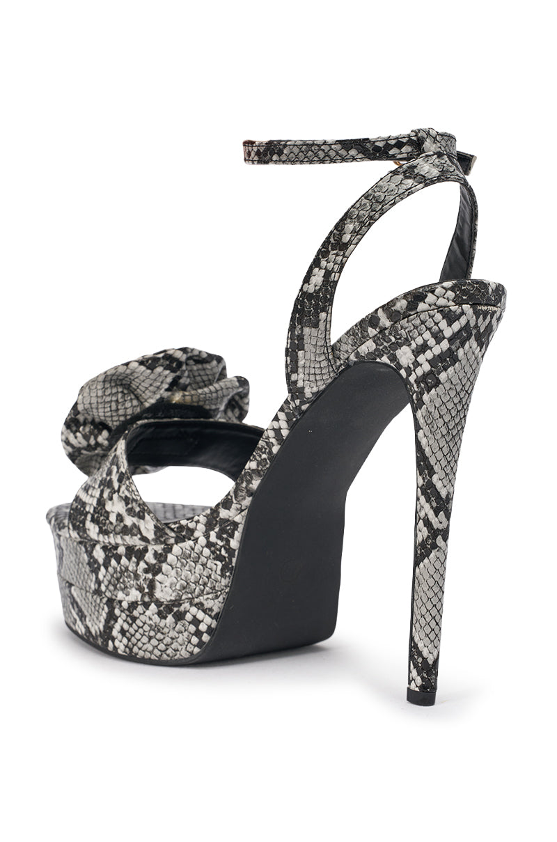 AZALEA WANG MARCELA SNAKE ROSE PLATFORM STILETTO SANDAL