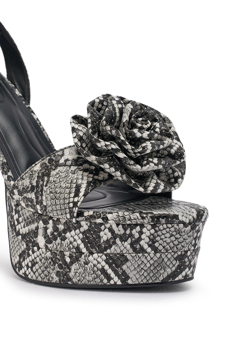 AZALEA WANG MARCELA SNAKE ROSE PLATFORM STILETTO SANDAL