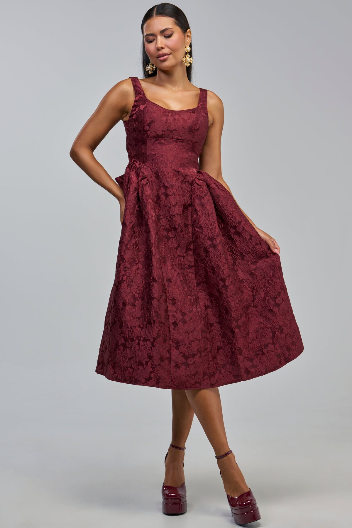 COLOR ME PRETTY FLORAL MIDI DRESS