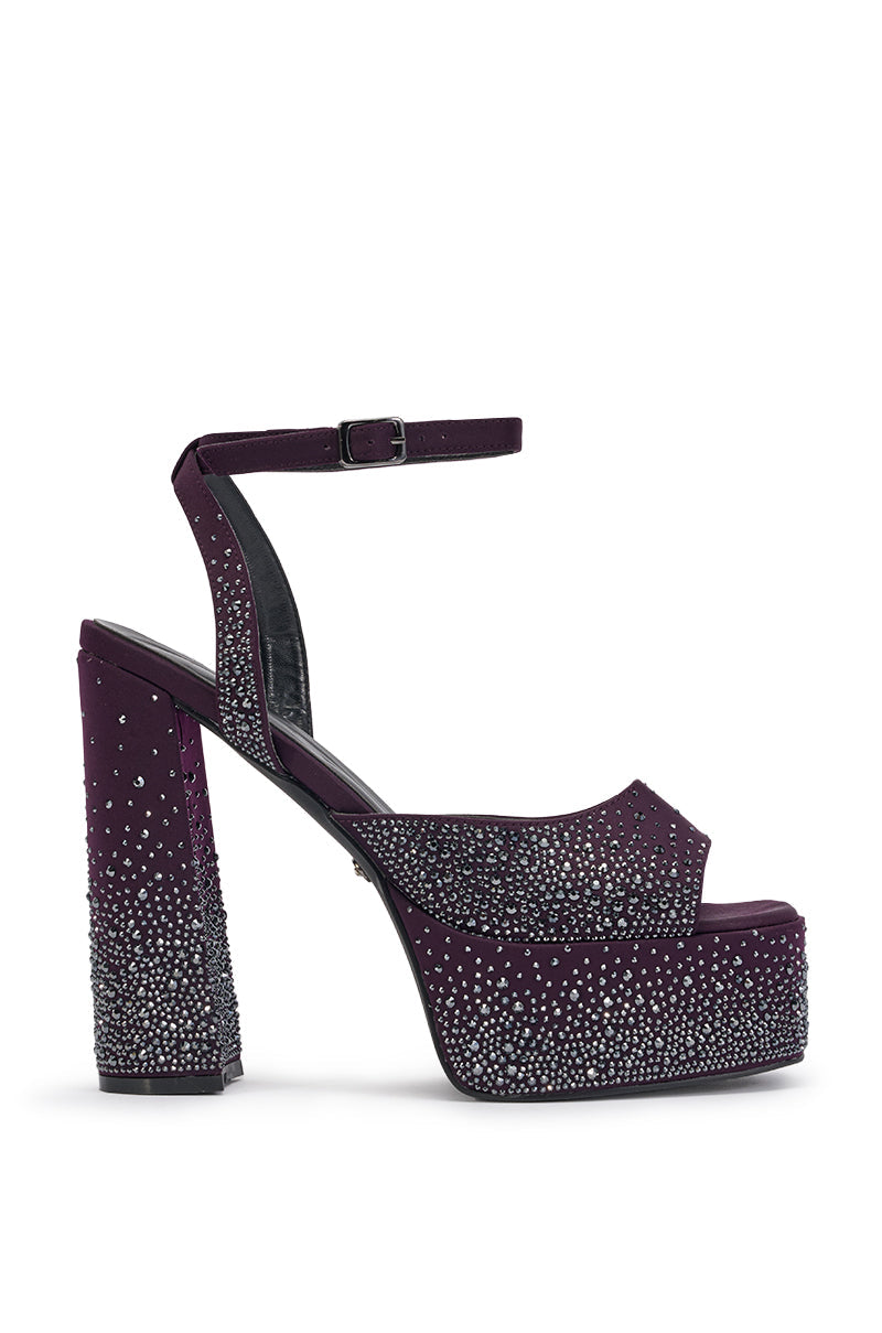 AZALEA WANG NAIARA PURPLE MULTI BLOCK SANDAL WITH STRAP