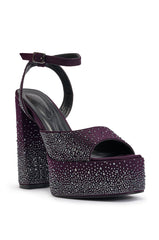 AZALEA WANG NAIARA PURPLE MULTI BLOCK SANDAL WITH STRAP