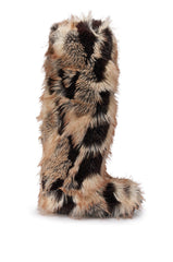AZALEA WANG SHIVER BROWN FLAT FUR BOOT
