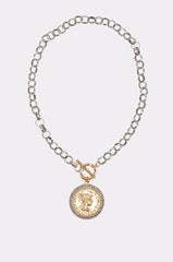 ANTIQUE MEDALLION PENDANT NECKLACE