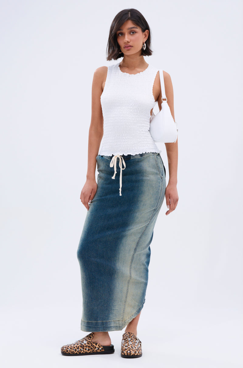 CHLOE OPEN BACK & SMOCKED BODY TOP