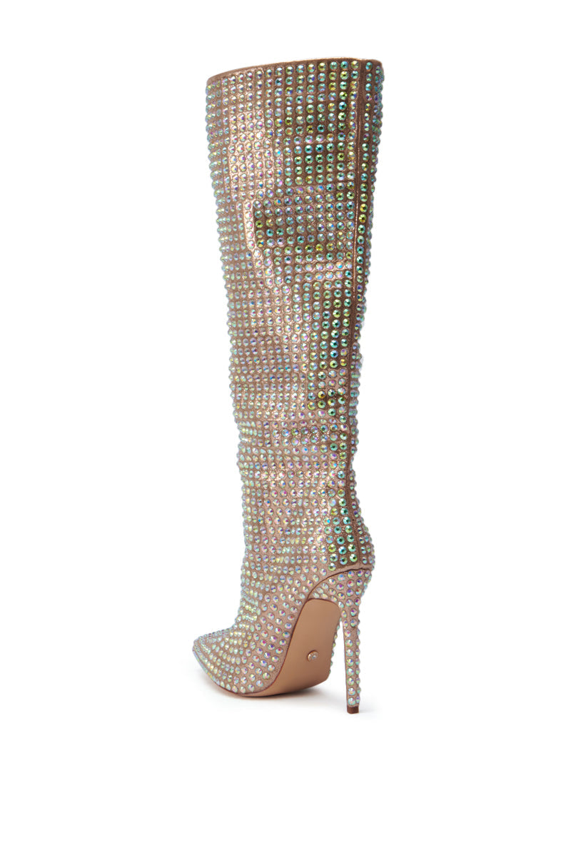 AZALEA WANG STARLEY GOLD RHINESTONE BOOT