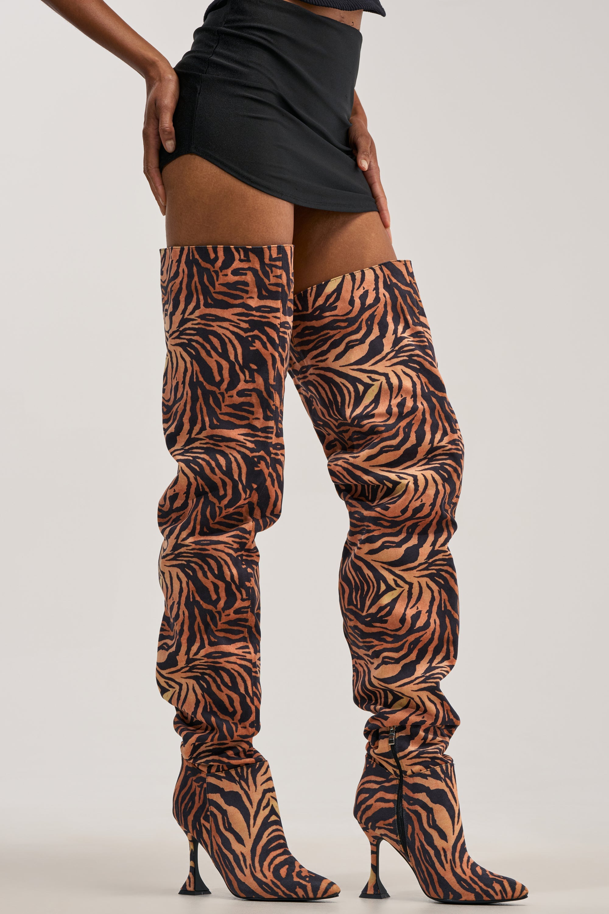 AZALEA WANG STEPHAN TIGER THIGH HIGH BOOT