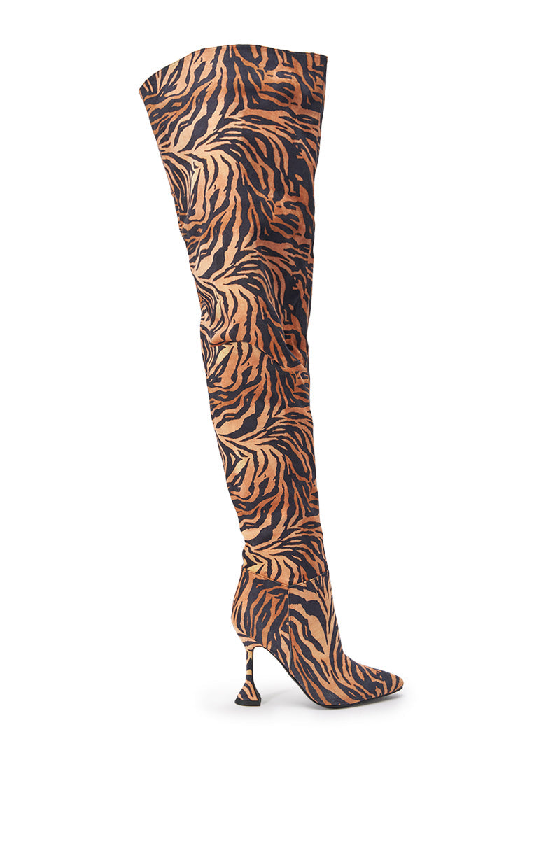 AZALEA WANG STEPHAN TIGER THIGH HIGH BOOT