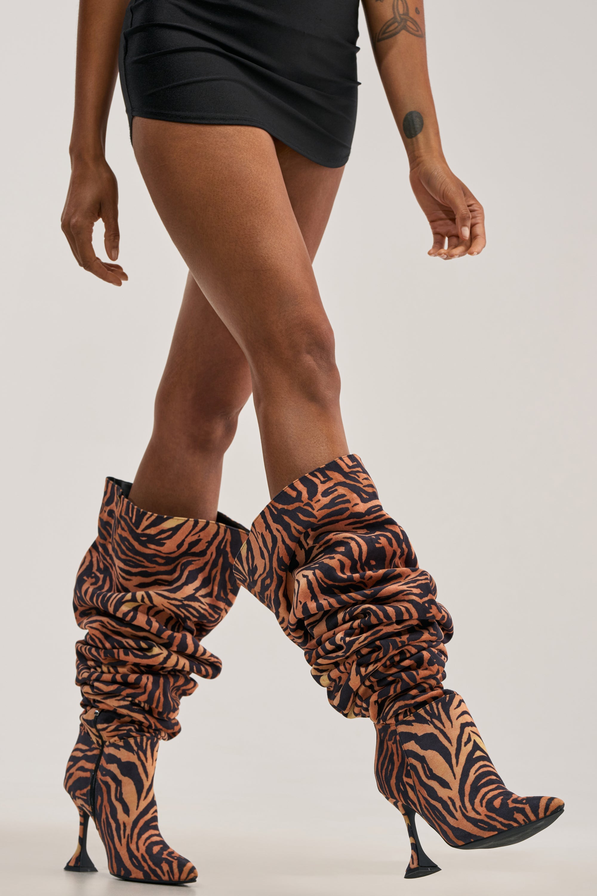 AZALEA WANG STEPHAN TIGER THIGH HIGH BOOT