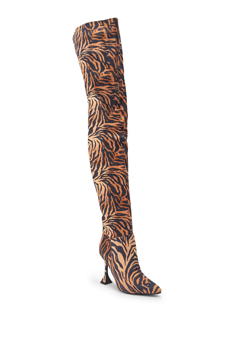 AZALEA WANG STEPHAN TIGER THIGH HIGH BOOT