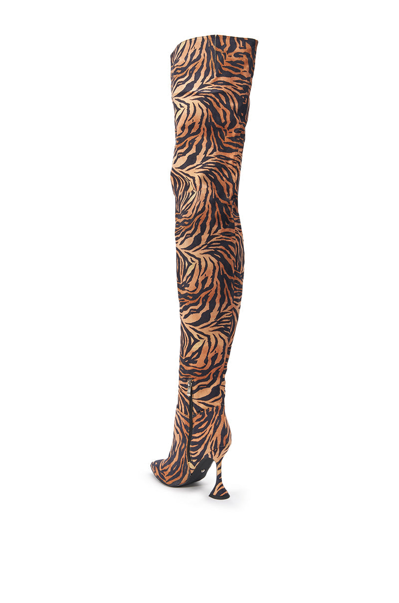 AZALEA WANG STEPHAN TIGER THIGH HIGH BOOT