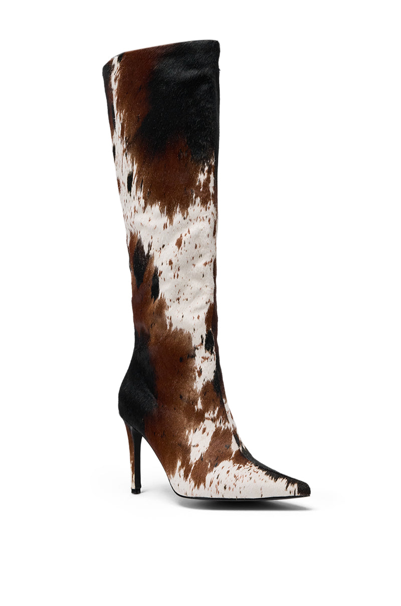 AZALEA WANG SYREALI COW STILETTO BOOT
