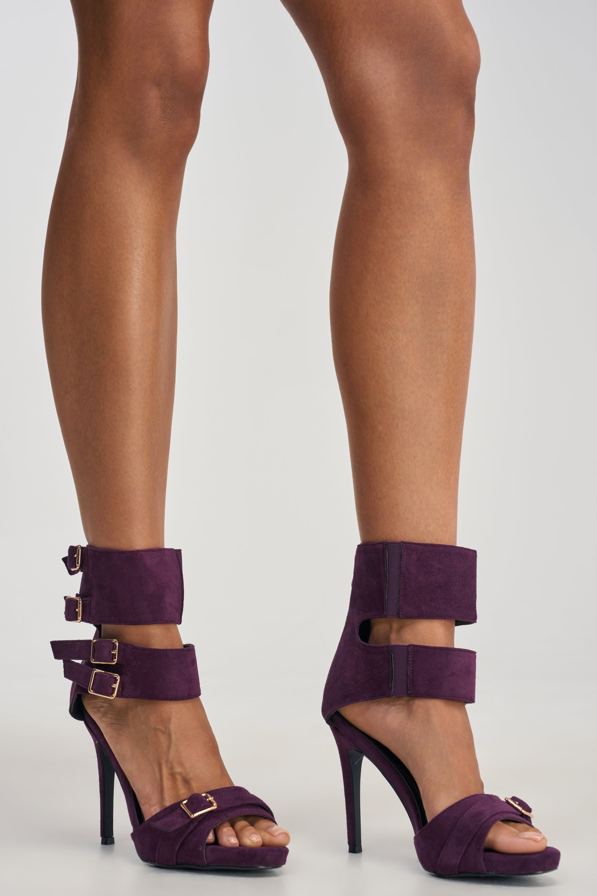 AZALEA WANG TARA EGGPLANT BUCKLE STILETTO SANDAL