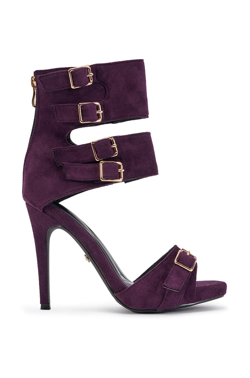 AZALEA WANG TARA EGGPLANT BUCKLE STILETTO SANDAL