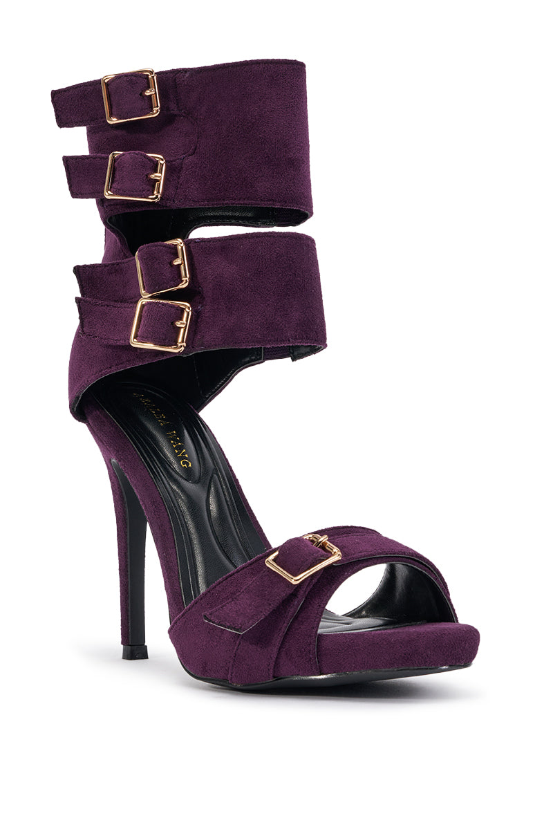 AZALEA WANG TARA EGGPLANT BUCKLE STILETTO SANDAL